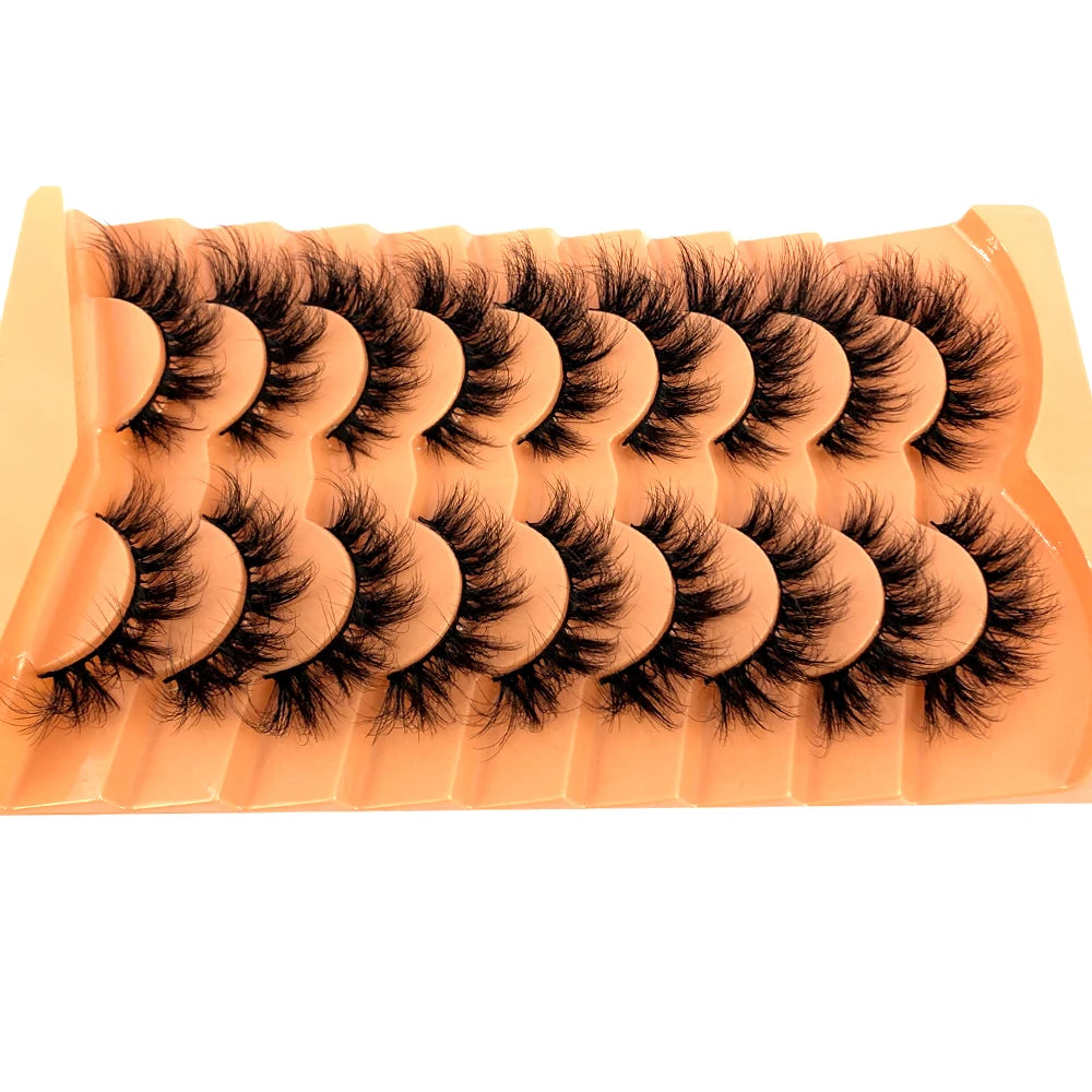 PYP 10Pairs Eyelashes Makeup Soft Fluffy 3D Mink False Eyelashes