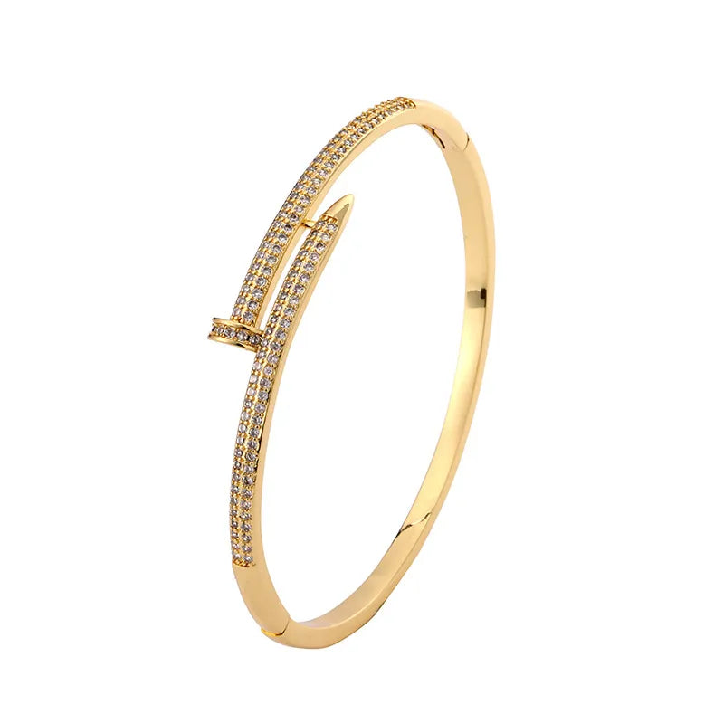 Gold nail opening women's bracelet