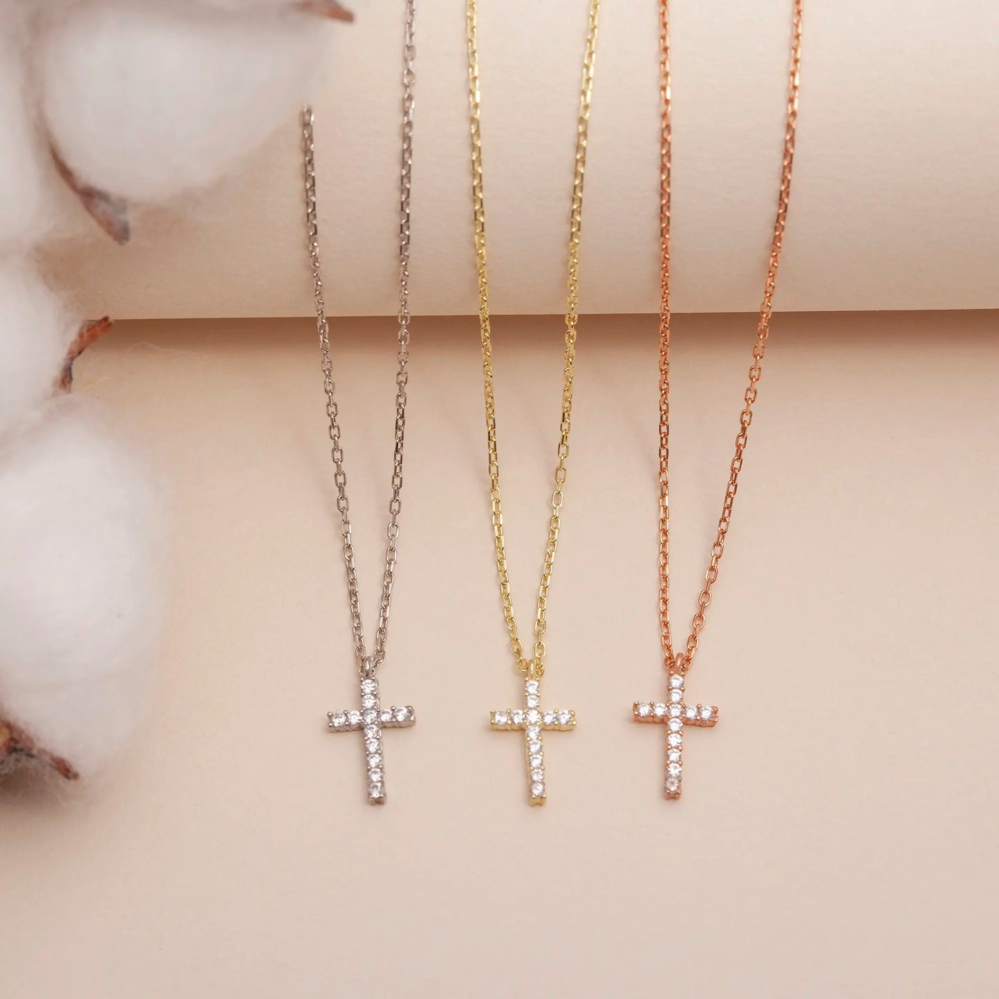 Cubic Zirconia Cross Pendant Necklace