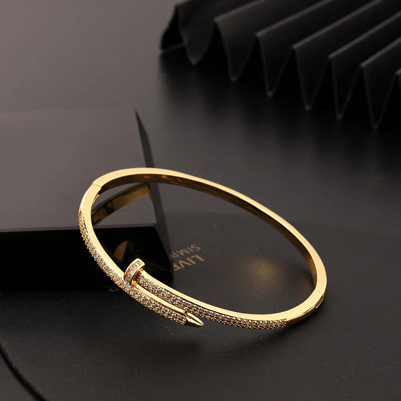 Gold nail opening women's bracelet