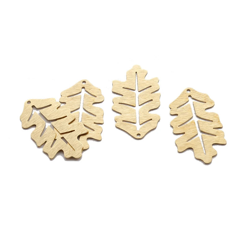 1Pack Raw Brass Monstera Leaf Charm Palm Leaves Earring Charms Pendant