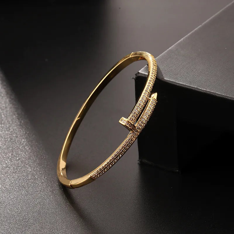 Gold nail opening women's bracelet