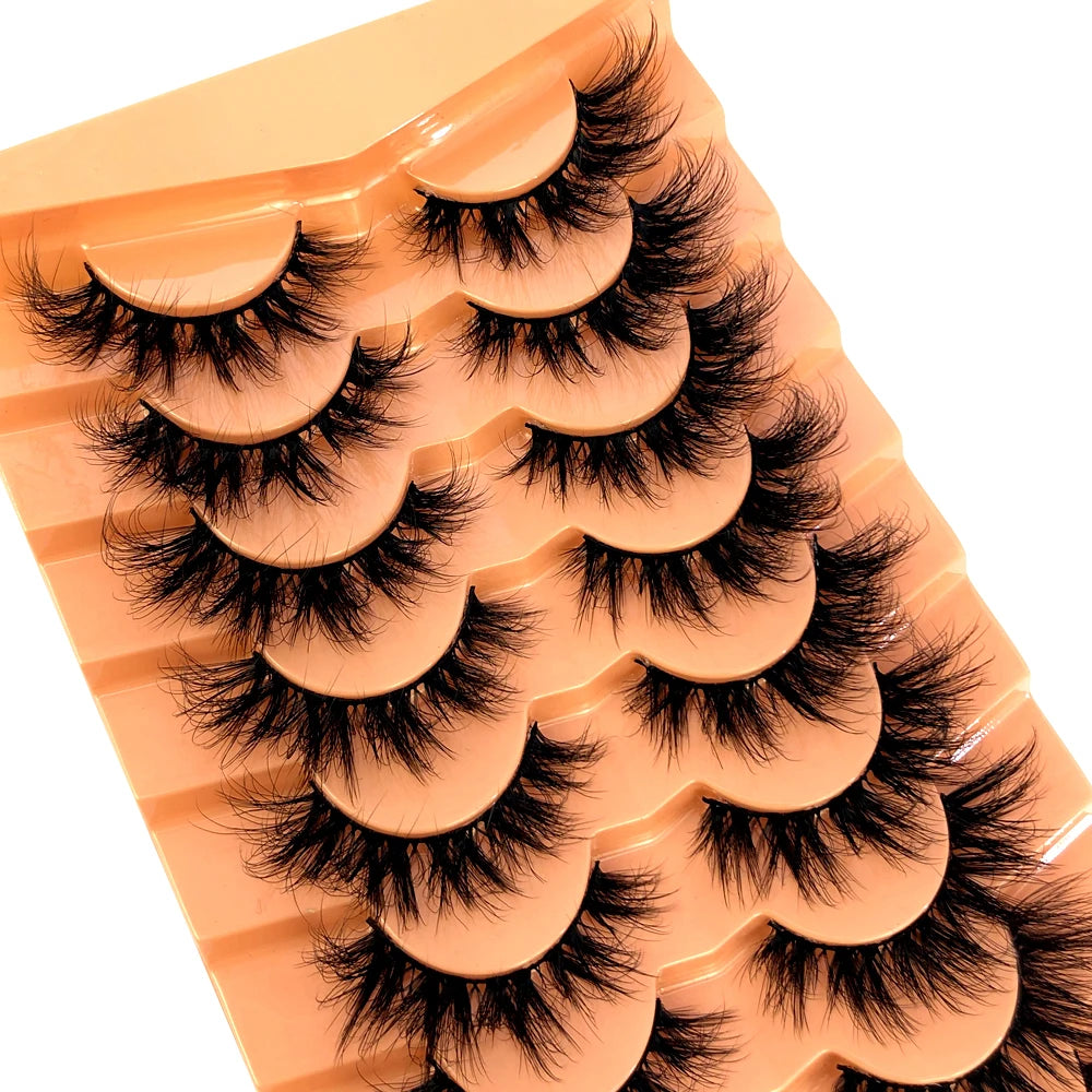 PYP 10Pairs Eyelashes Makeup Soft Fluffy 3D Mink False Eyelashes