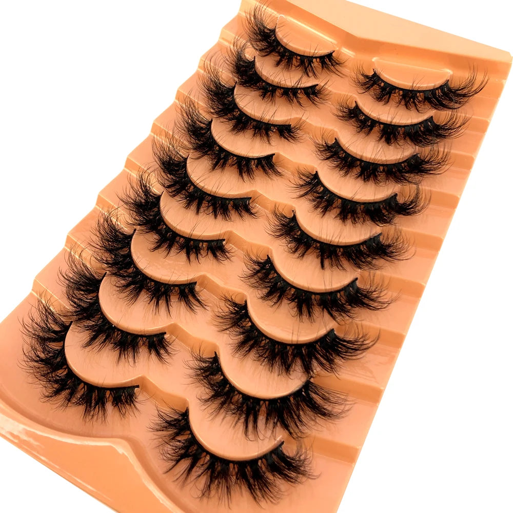 PYP 10Pairs Eyelashes Makeup Soft Fluffy 3D Mink False Eyelashes